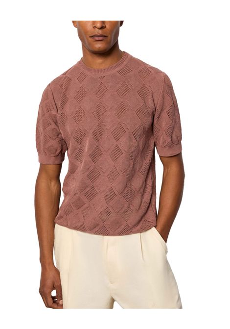 Maglia LBM 1911 uomo 6400 59062 bordeaux manica corta traforata L.B.M. 1911 | T-shirt | 5906264005
